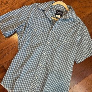Wrangler Blue Plaid Pearl Snap